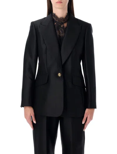 Zimmermann Hypnotic Wool-silk Blend Tailored Jacket In Black