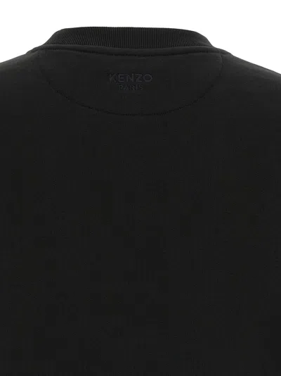 Kenzo Wild Tiger Crew Neck Sweatshirt Ribbed Cuffs Hem In Black