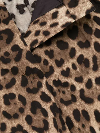Dolce & Gabbana Leopard Cotton Shorts Dolce E Gabbana In Brown
