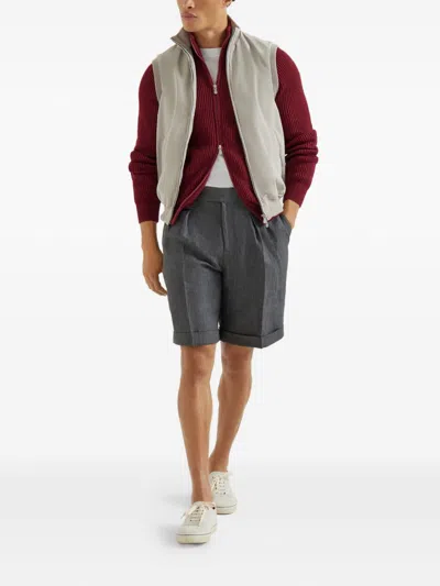 Brunello Cucinelli Down Vest In Brown