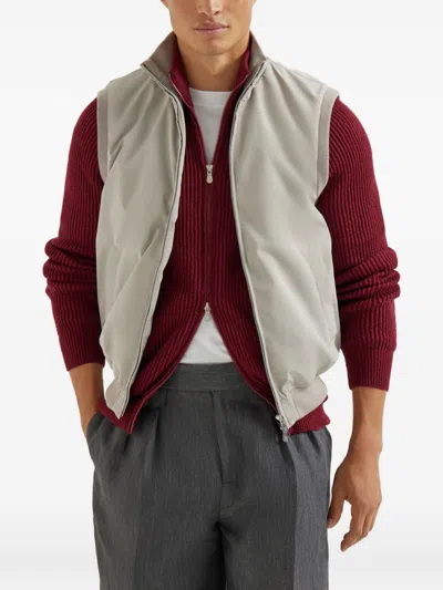 Brunello Cucinelli Down Vest In Brown