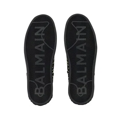 Balmain Monogram Jacquard B-court Trainers In Black
