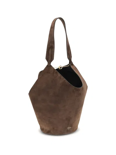 Khaite Brown Calf Leather Bos Taurus Shoulder Bag In Brown