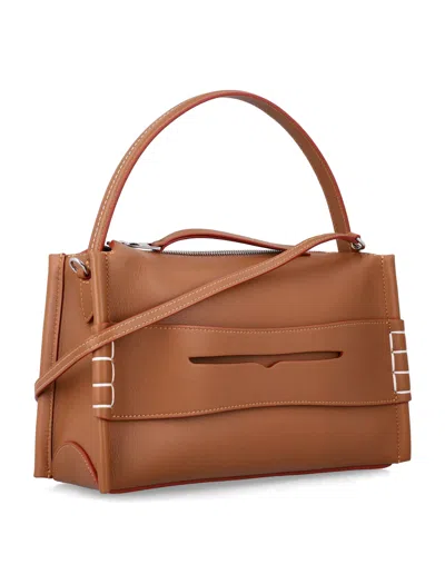 Jw Anderson Loafer Leather Shoulder Bag In Brown