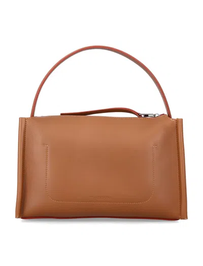 Jw Anderson Loafer Leather Shoulder Bag In Brown