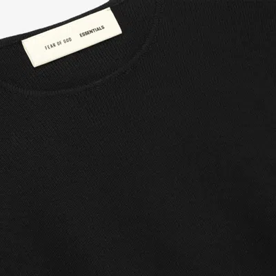 Essentials Womens Rib Long Sleeve Dress In Black