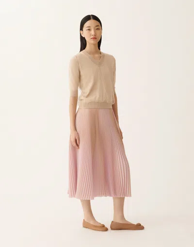 Fabiana Filippi Lightweight Midi Skirt Pleated Design In Animal Print