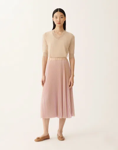 Fabiana Filippi Lightweight Midi Skirt Pleated Design In Animal Print