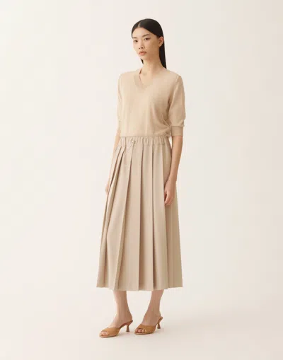 Fabiana Filippi Pleated Skirts In Techno Tailoring In Neutral