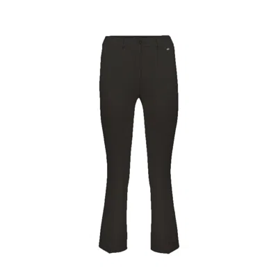 Herno Black Elastane Flared Pants In Black