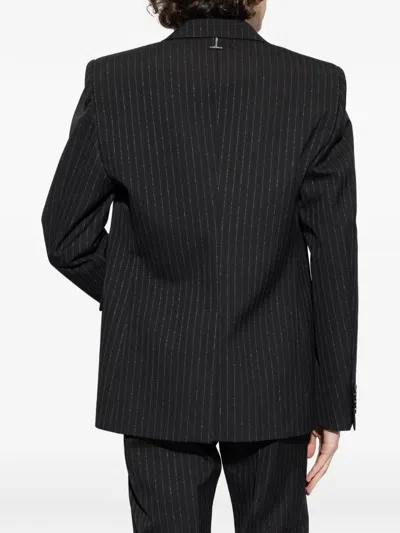 Alexander Mcqueen Pinstriped Blazer In Black