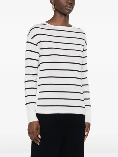 Max Mara Striped Sweater In White