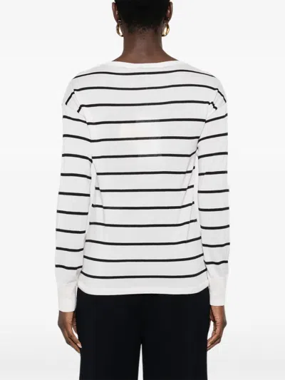 Max Mara Striped Sweater In White