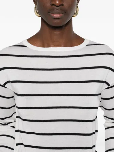 Max Mara Striped Sweater In White