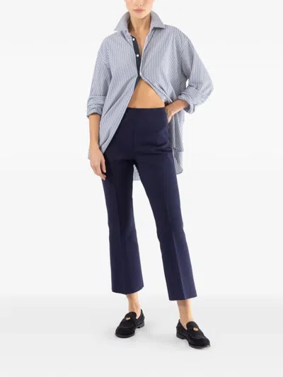 High Sport Kick Pull-on Cropped Trousers In Blue