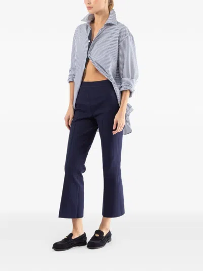 High Sport Kick Pull-on Cropped Trousers In Blue