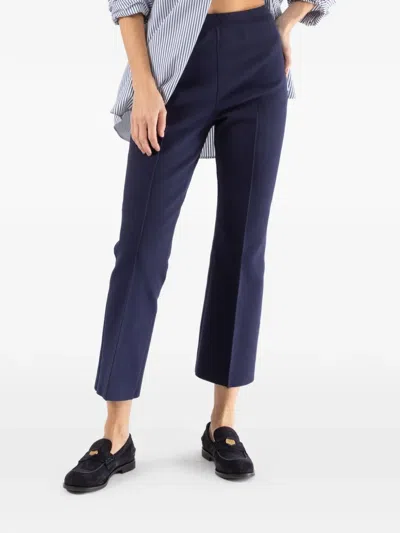 High Sport Kick Pull-on Cropped Trousers In Blue