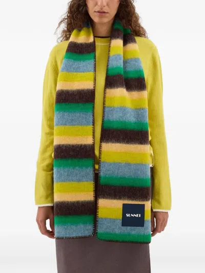 Sunnei Multicolour Stripes Scarf In Multi
