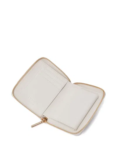 Liu •jo Monogram-plaque Quilted Wallet In Neutral