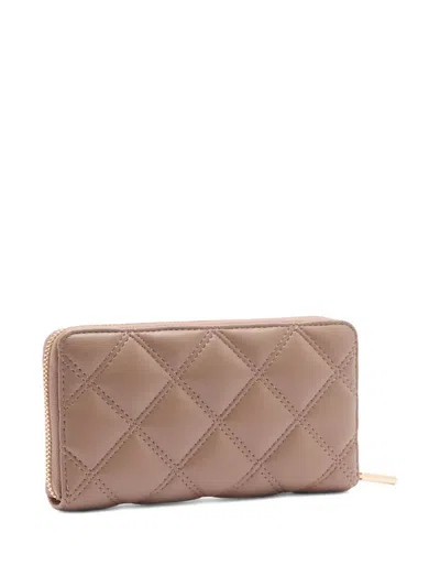 Liu •jo Monogram-plaque Quilted Wallet In Neutral