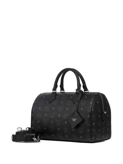 Mcm Ella Boston Bag In Maxi Monogram Leather In Pink