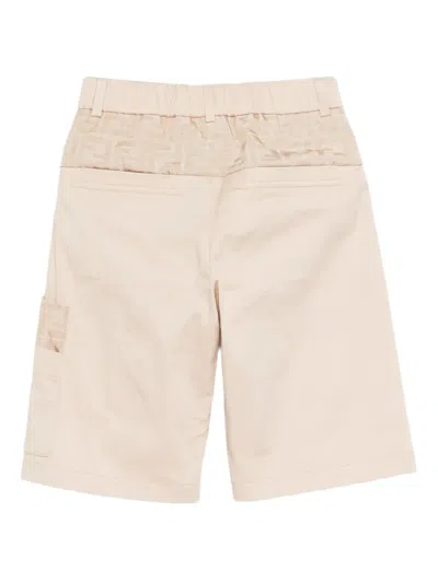 Fendi Patch Shorts In Neutral