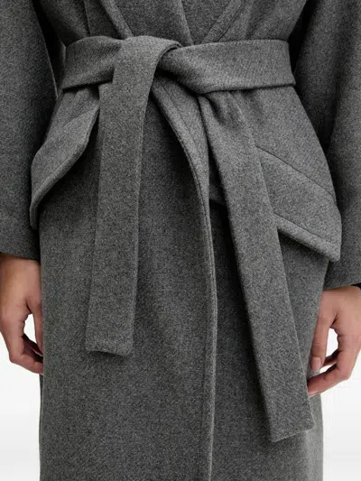 Sandro Ferrone Belted Coat In Gray