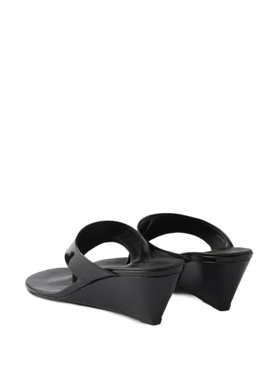 Prada Wedge Flip-flops In Black