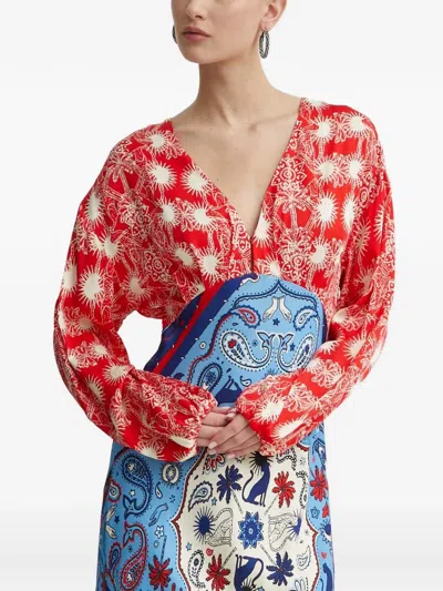 Never Fully Dressed Long-sleeve V-neck Maxi Dress In Red