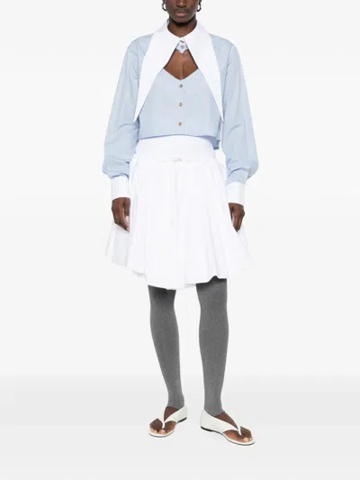 Vivienne Westwood Heart Cut Cropped Shirt Long Sleeves Buttons In Blue