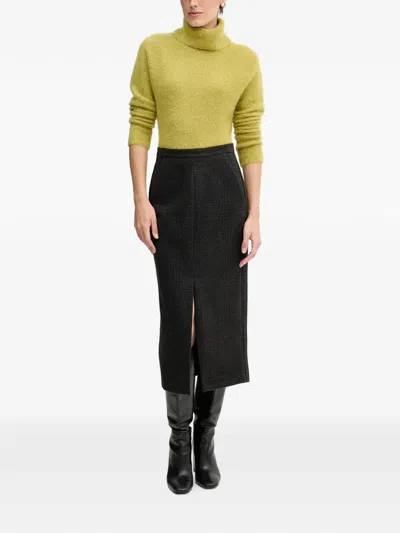 Sandro Ferrone Front-slit Midi Skirt In Green
