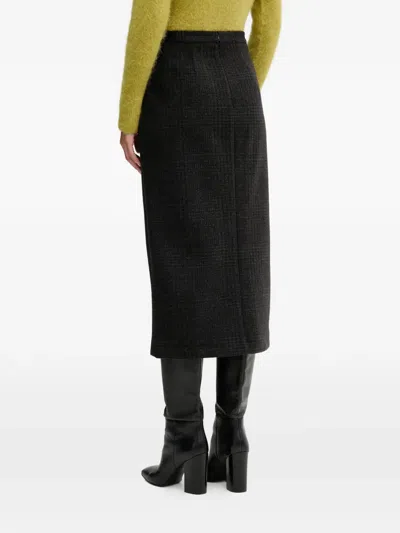 Sandro Ferrone Front-slit Midi Skirt In Green