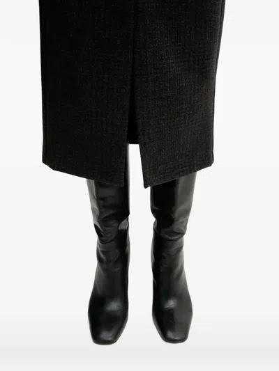 Sandro Ferrone Front-slit Midi Skirt In Green