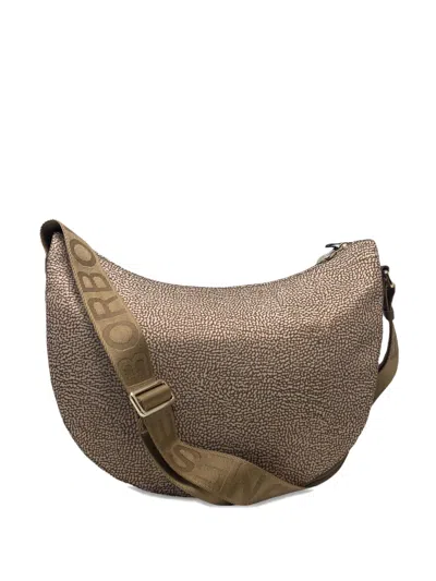 Borbonese Small Luna Patterned Shoulder Bag In Orange