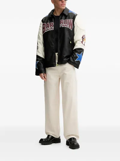 拼接图案印花夹克