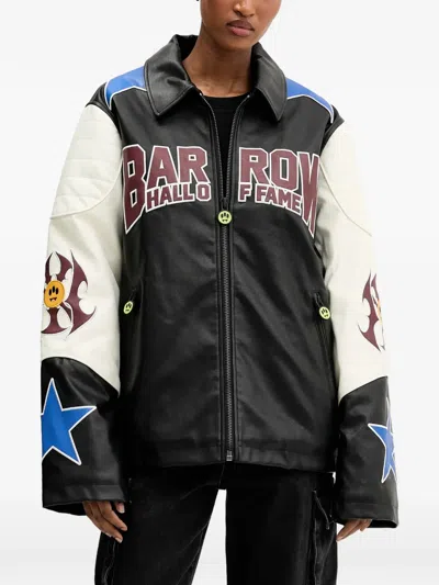 拼接图案印花夹克