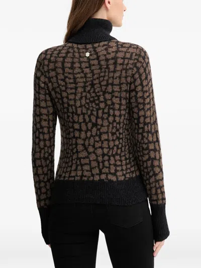 Joop Kordula Patterned Roll-neck Sweater In Brown