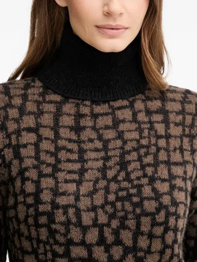 Joop Kordula Patterned Roll-neck Sweater In Brown