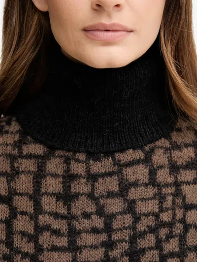 Joop Kordula Patterned Roll-neck Sweater In Brown
