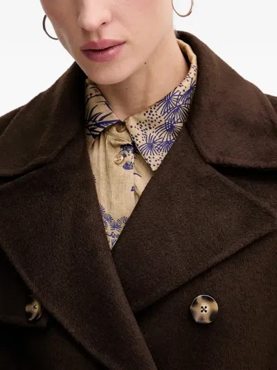 Pedro Del Hierro Button-up Belted Coat In Brown
