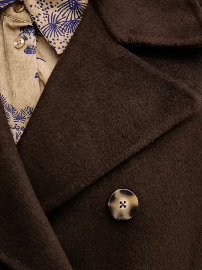 Pedro Del Hierro Button-up Belted Coat In Brown