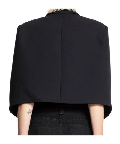 Khaite Satin-lapel Cropped Jacket In Black