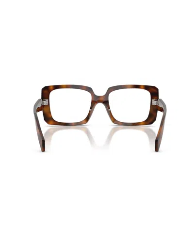 Prada Eyewear Rectangular Frame Glasses In Brown