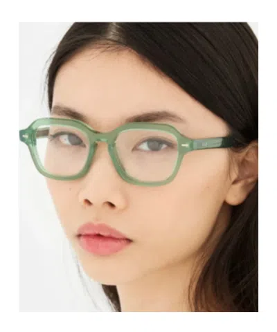 Retrosuperfuture Geometric Frame Eyeglasses (non-prescription) In Green