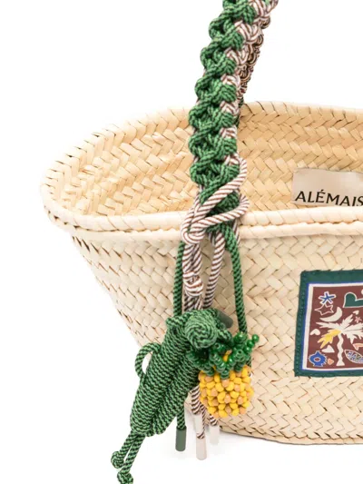 Alemais Macrame Midi Basket In Neutral