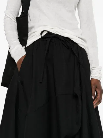 Y-3 Asymmetric-hem Midi Skirt In Black