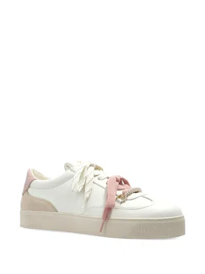 Stuart Weitzman Colton Lace-up Sneakers In White