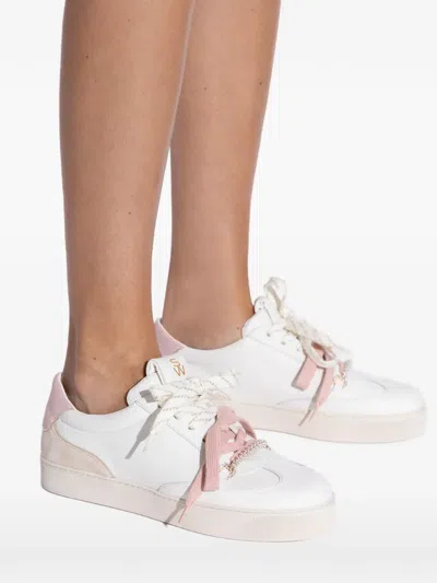 Stuart Weitzman Colton Lace-up Sneakers In White