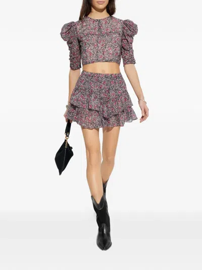 Isabel Marant Étoile Silva Floral-pattern Blouse In Brown