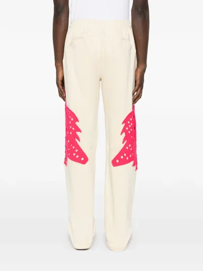 Kiko Kostadinov X Fox Lab Perforated Fox Fleece Joggers In Neutral